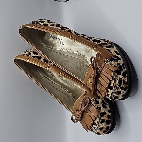 Sperry leopard print calf hair wedges size 7m womens - Picture 1 of 8